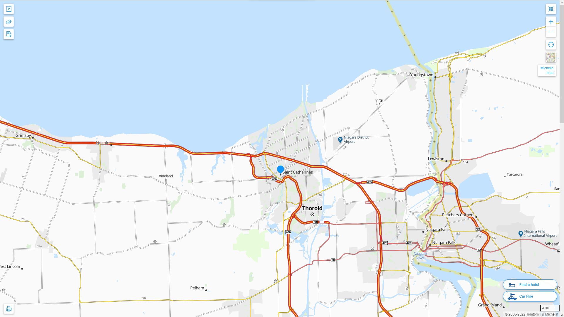 St. Catharines Highway and Road Map